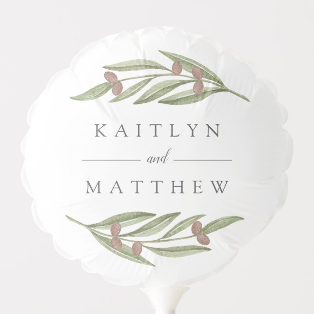 The Olive Branch Wedding Collection Balloon (Front)