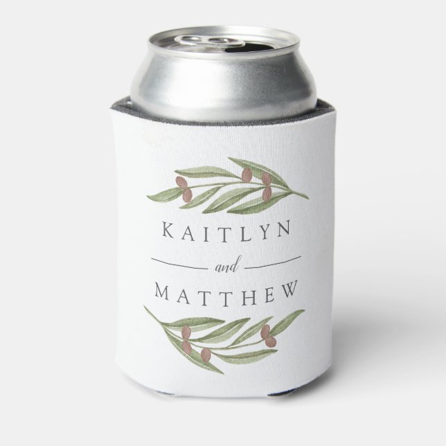 The Olive Branch Wedding Collection Can Cooler (Can Back)