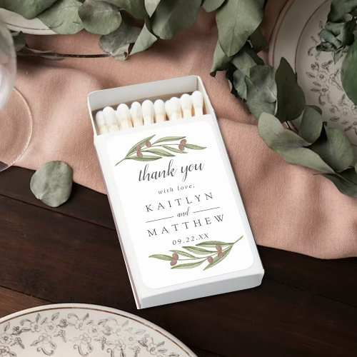 The Olive Branch Wedding Collection Favor Matchboxes