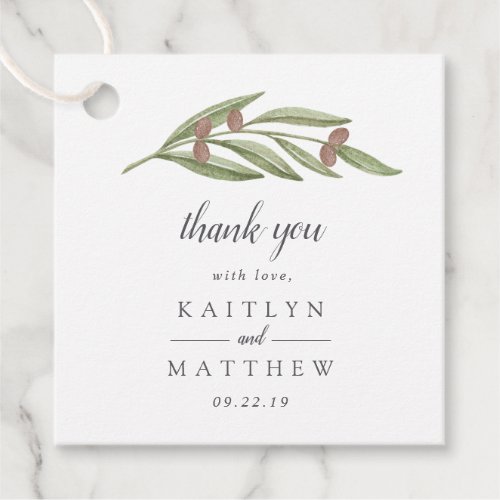 The Olive Branch Wedding Collection Favor Tags