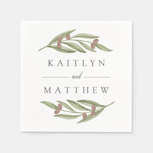 The Olive Branch Wedding Collection Napkins