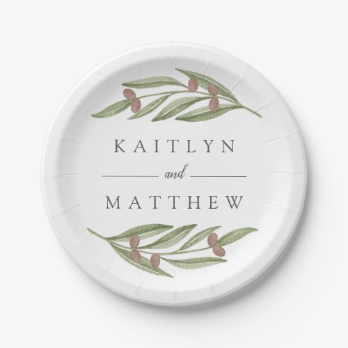 The Olive Branch Wedding Collection Paper Plates