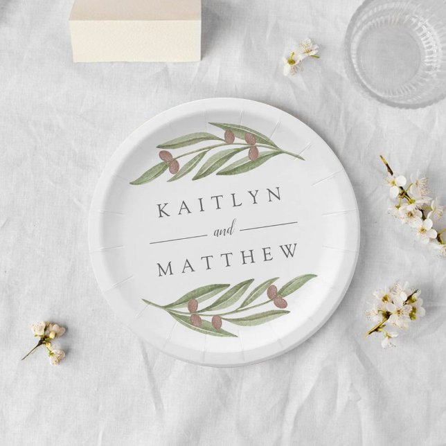 The Olive Branch Wedding Collection Paper Plates (Creator Uploaded)