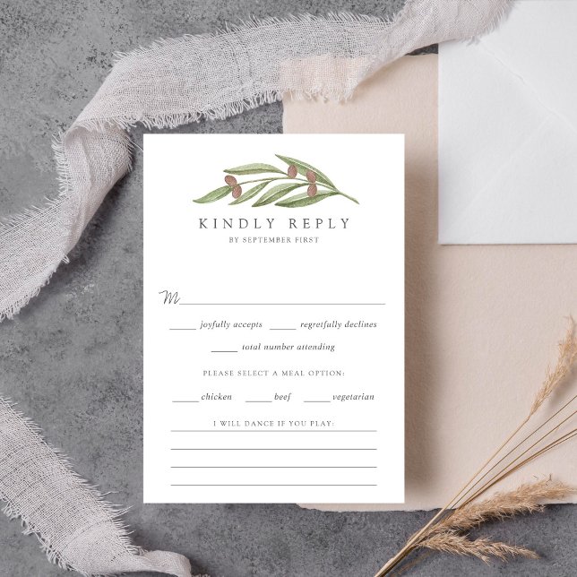 The Olive Branch Wedding Collection RSVP Card (Creator Uploaded)