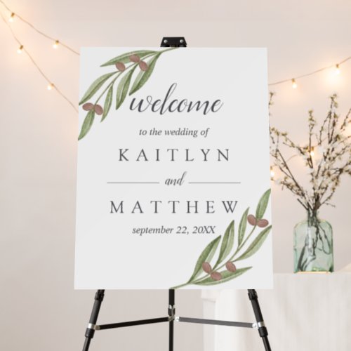 The Olive Branch Wedding Collection Welcome Foam Board