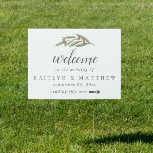 The Olive Branch Wedding Collection Welcome Sign