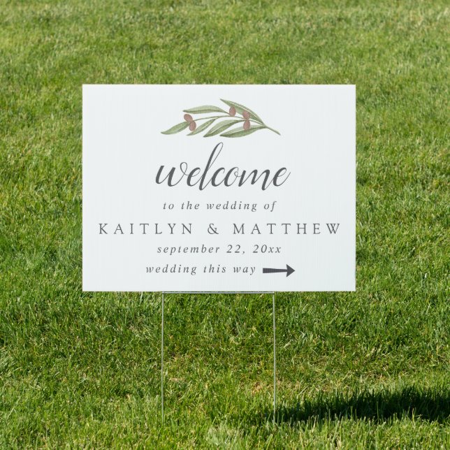 The Olive Branch Wedding Collection Welcome Sign (Insitu)