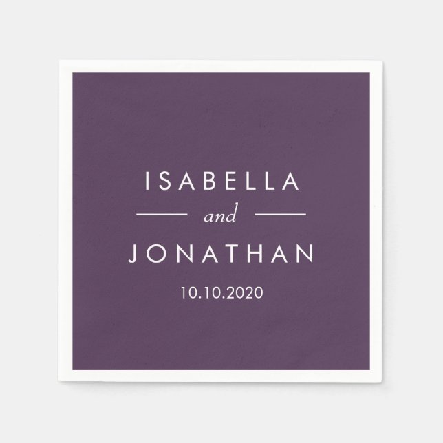 The Olive Grove | Ourple wedding Custom Napkins (Front)