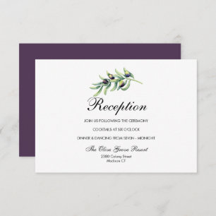 The Olive Grove Rustic Wedding Reception Invitation
