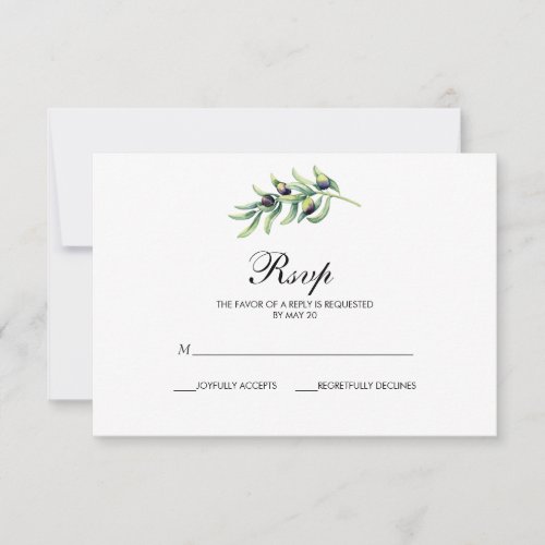 The Olive Grove  wedding RSVP with