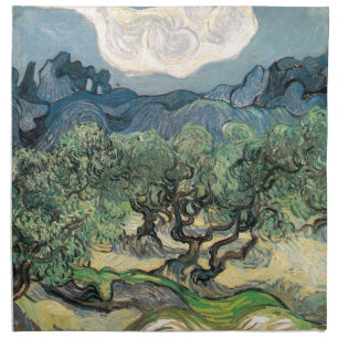 The Olive Trees, Vincent van Gogh Cloth Napkin