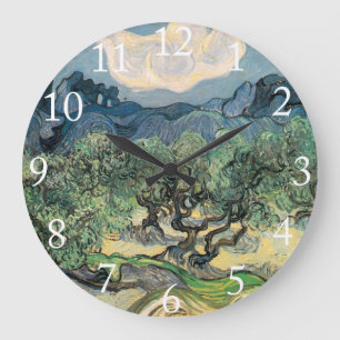 The Olive Trees, Vincent van Gogh Large Clock