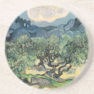 The Olive Trees, Vincent van Gogh Sandstone Coaster