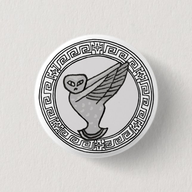 The Olympians! Athene / Minerva symbol badge Button (Front)