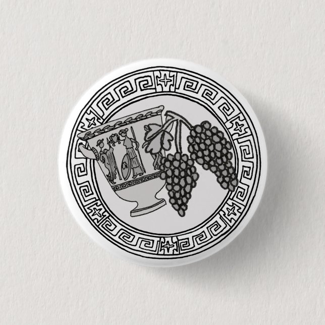 The Olympians! Dionysus / Bacchus symbol badge Button (Front)