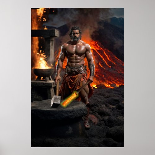 The Olympians Hephaestus God of Fire Poster