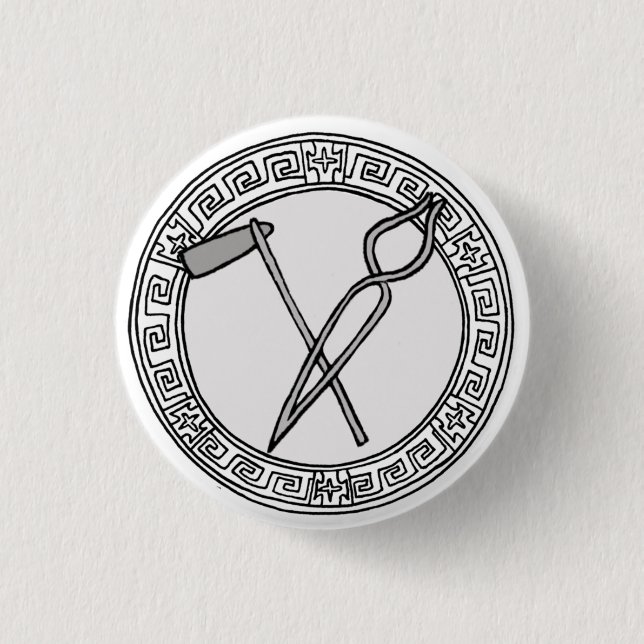 The Olympians! Hephaistos / Vulcan symbol badge Pinback Button (Front)