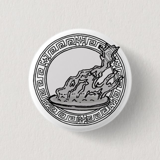 The Olympians! Hestia / Vesta symbol badge Pinback Button (Front)