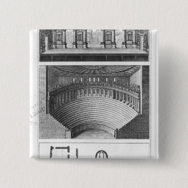 The Olympic Theatre at Vicenza Pinback Button (Front)