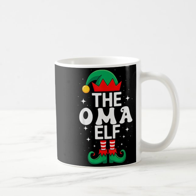 The Oma Elf Funny Christmas Matching Family Group  Coffee Mug (Right)