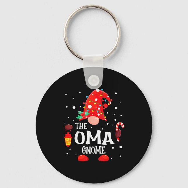 The Oma Gnome Matching Family Christmas Gnome Paja Keychain (Front)