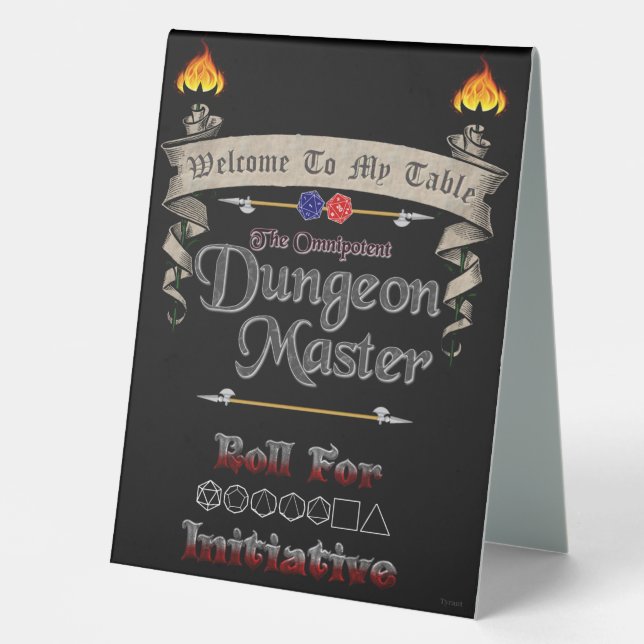 The Omnipotent Dungeon Master Table Tent (Front)