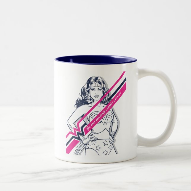 The One And Only Wonder Woman' Retro Graphic Two-Tone Coffee Mug (Right)
