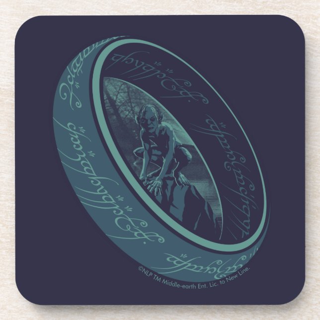 THE ONE RING™ GOLLUM™ Graphic Beverage Coaster (Front)