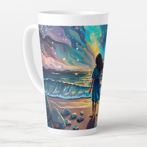 the one who seeks to pluck the stars  latte mug