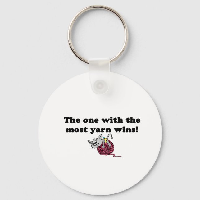 The One With The Most Yarn Wins Keychain (Front)