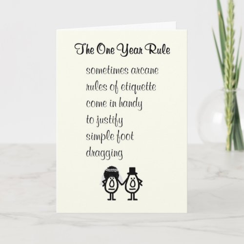 The One Year Rule _ belated marriage congrats Card