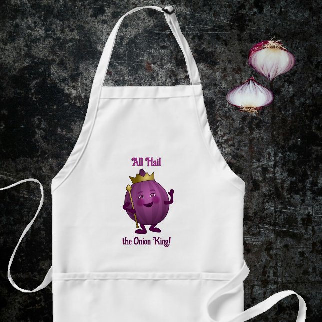 The Onion King - purple bulb in crown - your text Adult Apron (Creator Uploaded)