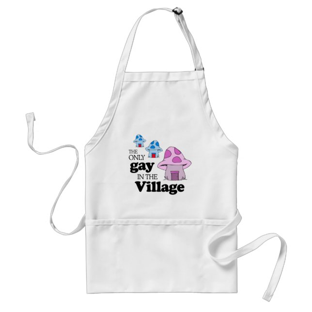 The only gay in the village adult apron (Front)
