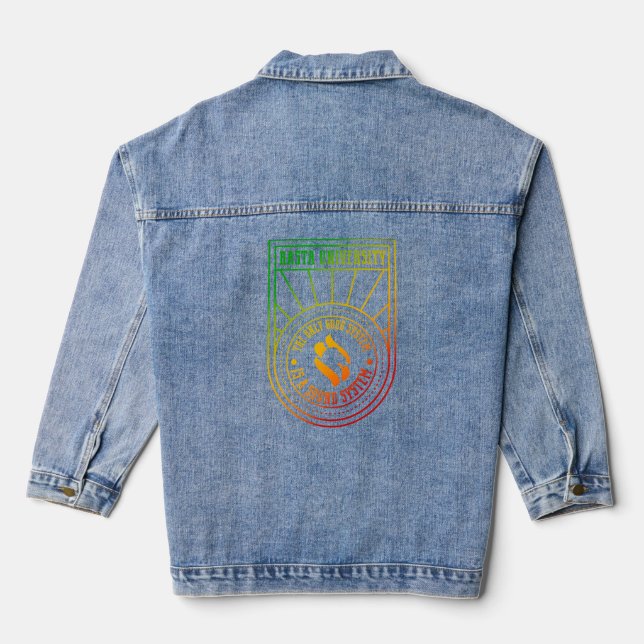 The Only Good System is a Sound System Reggae Denim Jacket (Back)
