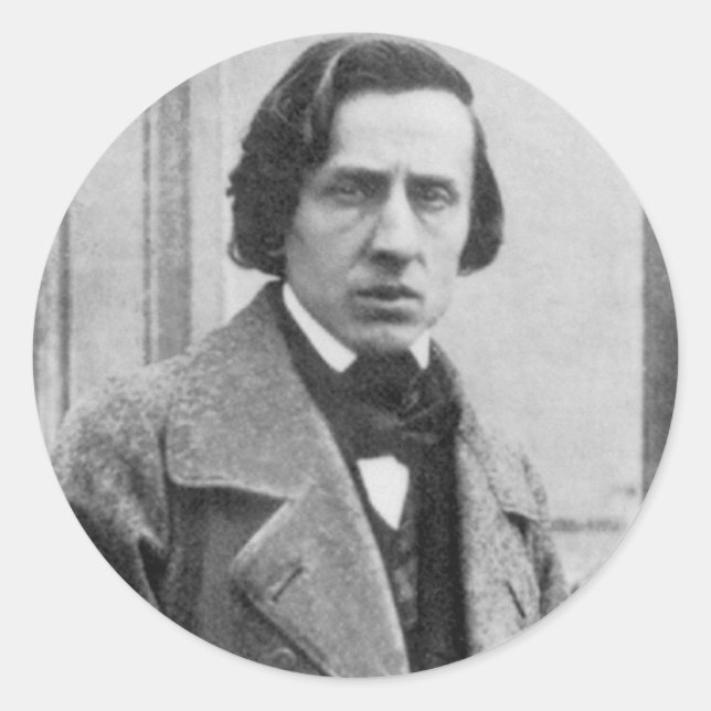 The Only Known Photograph of Frederic Chopin Classic Round Sticker (Front)