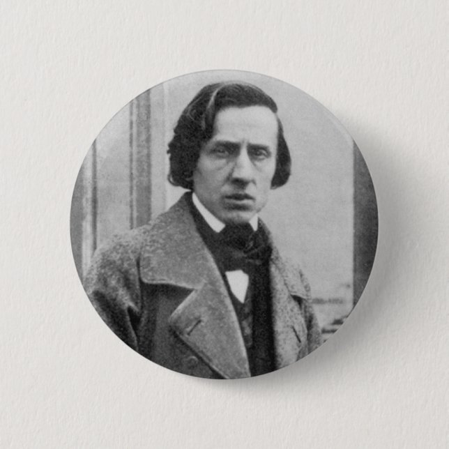 The Only Known Photograph of Frederic Chopin Pinback Button (Front)