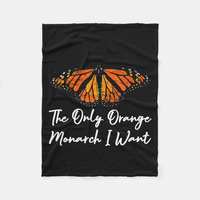 The Only Orange Monarch Elegant Butterfly Nature L Fleece Blanket (Front)