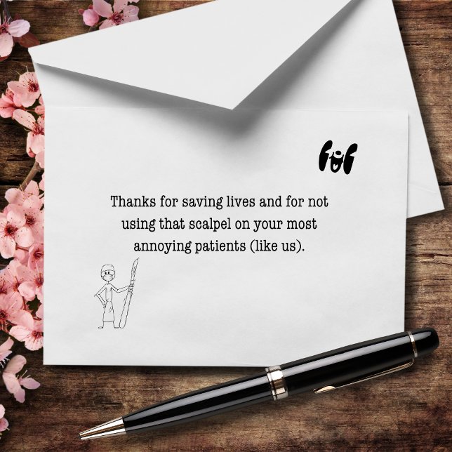 The Only Person We Trust with Sharp Objects Letterpress Thank You Card (Creator Uploaded)