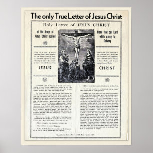 The Only True Letter of Jesus Christ Poster