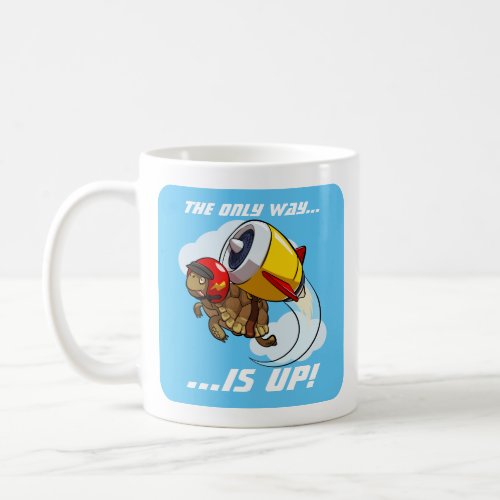 The Only Way Is Up Motivational Tortoise Cartoon Coffee Mug