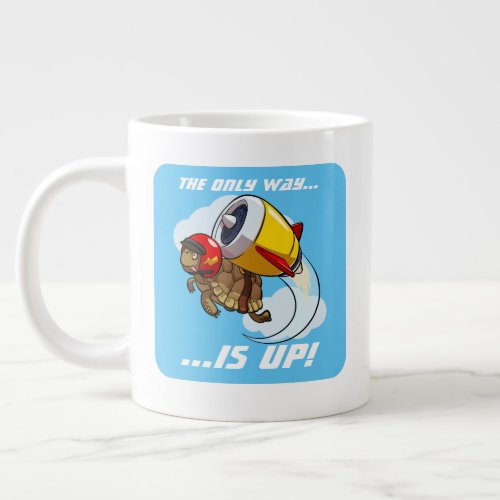 The Only Way Is Up Motivational Tortoise Cartoon Giant Coffee Mug