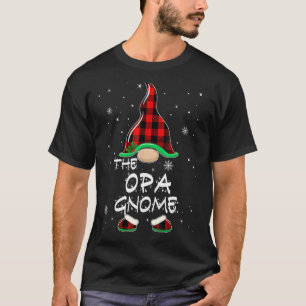 The Opa Gnome Red Buffalo Plaid Christmas Pajama T-Shirt