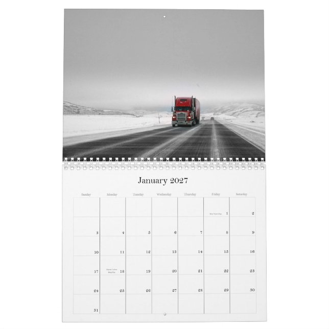 The open road calendar (Jan 2027)