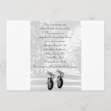 The Open Road Motorcycle Wedding Invitations