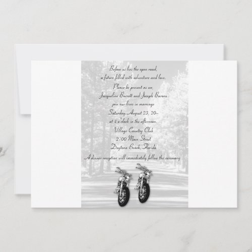 The Open Road Motorcycle Wedding Invitations