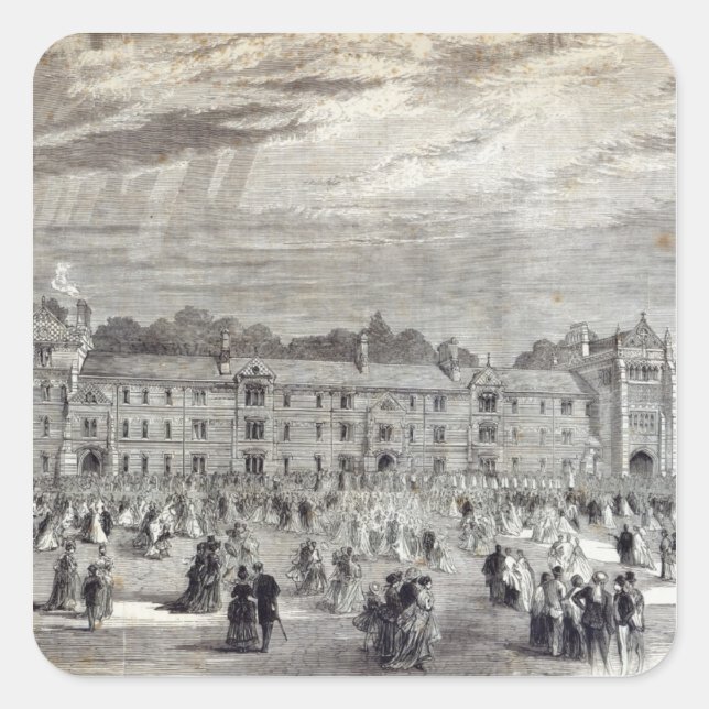 The Opening of Keble College, Oxford Square Sticker (Front)