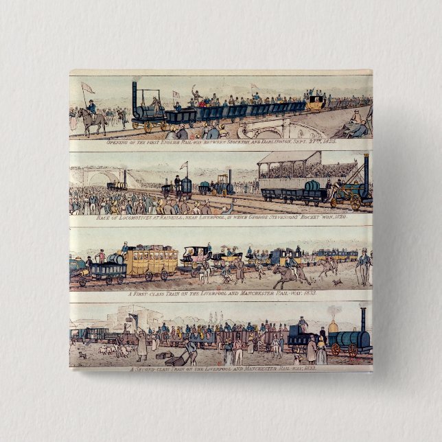 The opening of Stockton and Darlington Pinback Button (Front)