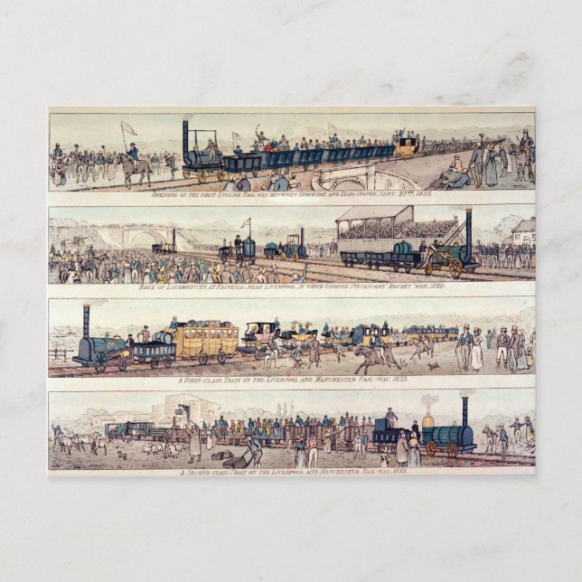 The opening of Stockton and Darlington Postcard (Front)