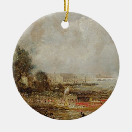 The Opening of Waterloo Bridge c1829_31 oil on Ceramic Ornament