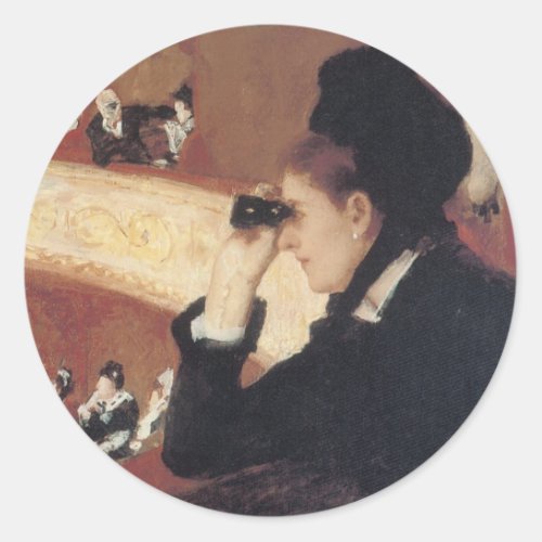 The Opera by Mary Cassatt Vintage Impressionism Classic Round Sticker
